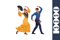 Flamenco dancers performing traditional Spanish dance in vib Product Image 1