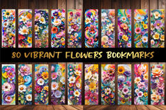 80 Printable Vibrant Flower Bookmarks Product Image 2