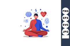Human silhouette with brain and heart symbols representing m Product Image 1