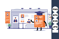 Online education platform with graduation cap and student pr Product Image 1