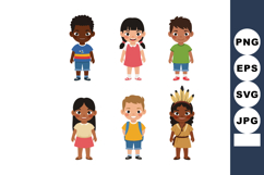 Diverse group of happy children standing in colorful casual Product Image 1