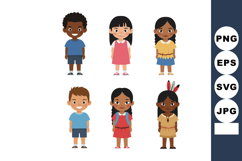 Diverse children standing in casual and cultural clothing ha Product Image 1