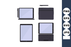 Digital tablet devices with stylus pen and keyboard vector i Product Image 1