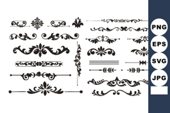 Vintage ornamental decorative borders and flourishes black v Product Image 1
