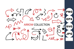 Arrow collection set with various red and black hand drawn s Product Image 1