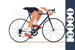 Male cyclist riding road bike in motion with orange shoes an Product Image 1