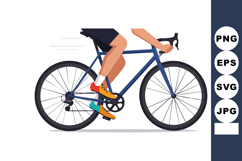 Bicycle rider pedaling fast on road bike in motion vector il Product Image 1