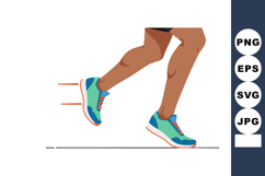 Runner legs with blue and green shoes in motion vector illus Product Image 1