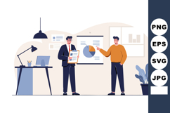 Business Presentation Meeting with Two Men Discussing Charts Product Image 1