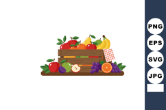 Fresh assorted fruit crate with apples bananas grapes and or Product Image 1