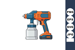 Electric paint sprayer tool with orange and blue body for ho Product Image 1