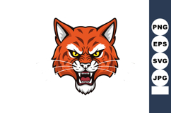 Fierce wild orange tiger head snarling with sharp teeth and Product Image 1