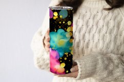 20 Oz Watercolor Splash Glitter Tumbler Wrap Product Image 3