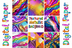 Rainbow Metallic Foil Digital Paper Pack Product Image 3