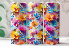 Vibrant Abstract Floral Tumbler Skinny Digital Download Product Image 3
