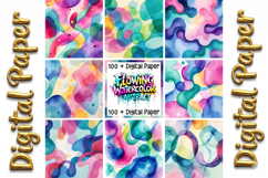 Flowing Watercolor Abstract Digital Paper Bundle Product Image 16