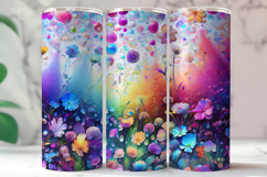 Abstract Flower Tumbler Wrap | Tumbler Sublimation PNG Product Image 2
