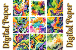 Abstract Fluid Ink Watercolor Digital Paper Product Image 18