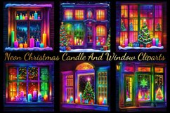 Christmas Candle And Window Digital Paper, Festive Holiday Product Image 3