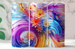 Abstract Colorful Flowing Floral 20oz Tumbler Design Product Image 3