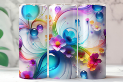 Swirl Flower 20oz Tumbler Wrap | Sublimation Design Product Image 3