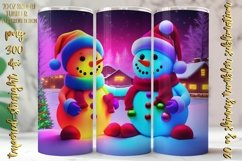 Neon colors Snowman Design 20 Oz Skinny Tumbler Png Product Image 4