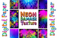 Neon Damask Digital Paper Bundle Product Image 3