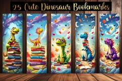 Cute Dinosaur Bookmarks, 25 Digital Dino Bookmark Set Product Image 4