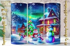 Watercolor Neon Christmas Design 20 Oz Skinny Tumbler Png Product Image 3