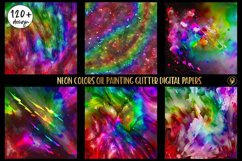 120 Neon Colors Oilpainting Glitter Digital Papers Product Image 4