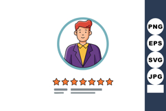 Male avatar with red hair purple jacket and yellow shirt sur Product Image 1
