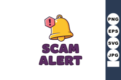 Scam alert notification bell icon warning sign vector design Product Image 1