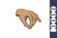 Hand Gesture Vector Showing Precision and Delicate Pinching Product Image 1