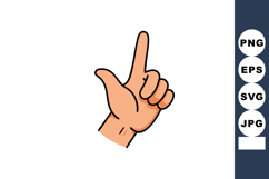 Hand gesture pointing upward with index finger raised vector Product Image 1