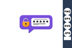 Password security concept with open padlock and masked passw Product Image 1