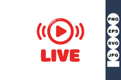 Live streaming icon red play button symbol for broadcasting Product Image 1