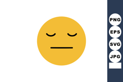 Yellow neutral face emoji with closed eyes and straight mout Product Image 1