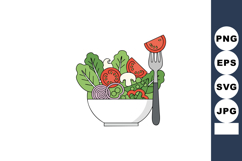 Fresh vegetable salad with tomato, spinach, onion, and mushr Product Image 1