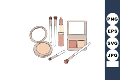 Makeup set with lipstick powder brushes and eyeshadow palett Product Image 1