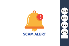 Scam alert notification bell icon with exclamation mark mess Product Image 1