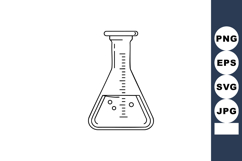 Laboratory flask with liquid and bubbles scientific chemical Product Image 1