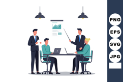 Business team meeting with professional presentation and lap Product Image 1