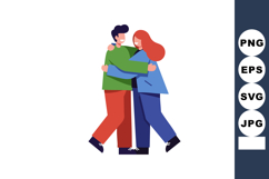 Two people hugging casual clothes male female vector illustr Product Image 1