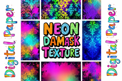Neon Damask Digital Paper Bundle Product Image 4