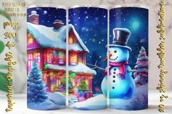 Watercolor Neon Christmas Design 20 Oz Skinny Tumbler Png Product Image 4