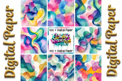 Flowing Watercolor Abstract Digital Paper Bundle Product Image 17