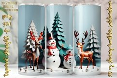3D Cute Christmas Design 20 Oz Skinny Tumbler Png Product Image 4