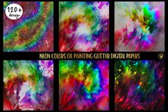 120 Neon Colors Oilpainting Glitter Digital Papers Product Image 5
