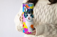 20 Oz Skinny Tumbler Cute Kitten Oil Painting Wrap Product Image 4