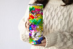 20 Oz Watercolor Splash Glitter Tumbler Wrap Product Image 4